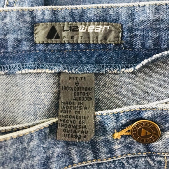 4x$20**LIZWEAR Petite Jeans mini skirt 100% cotton - Picture 4 of 6